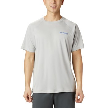 Columbia PFG Terminal Tackle Heather Short Sleeve, Camiseta Grises Azules Para Hombre | 109872-DYN